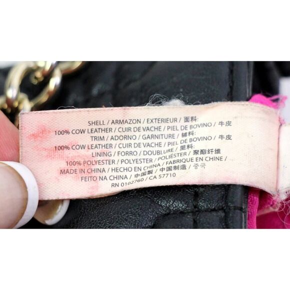 kate spade NY STITCHED BLACK REAL LEATHER CHAIN SHOULDER BAG XBODY HANDBAG PURSE - Picture 16 of 16